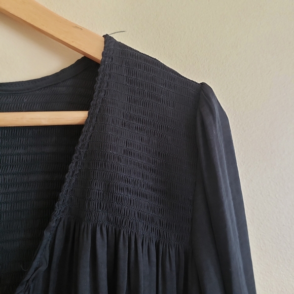 Free People Intimately Smockin' N Rockin' Black Satin Bodysuit - Picture 3 of 7